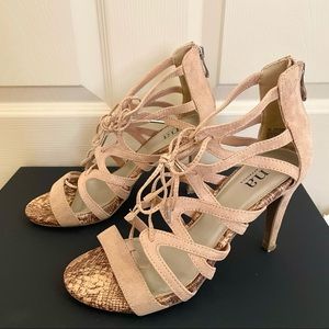 a.n.a. Strappy Beige Stiletto Heels